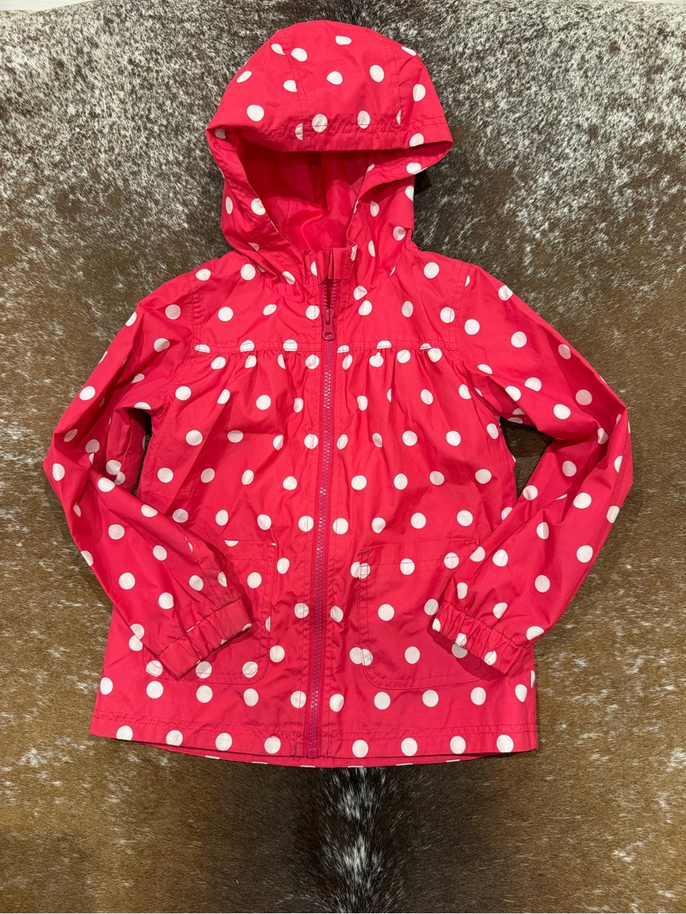 Circo Size 5T Pink Polka Dot Hooded Raincoat